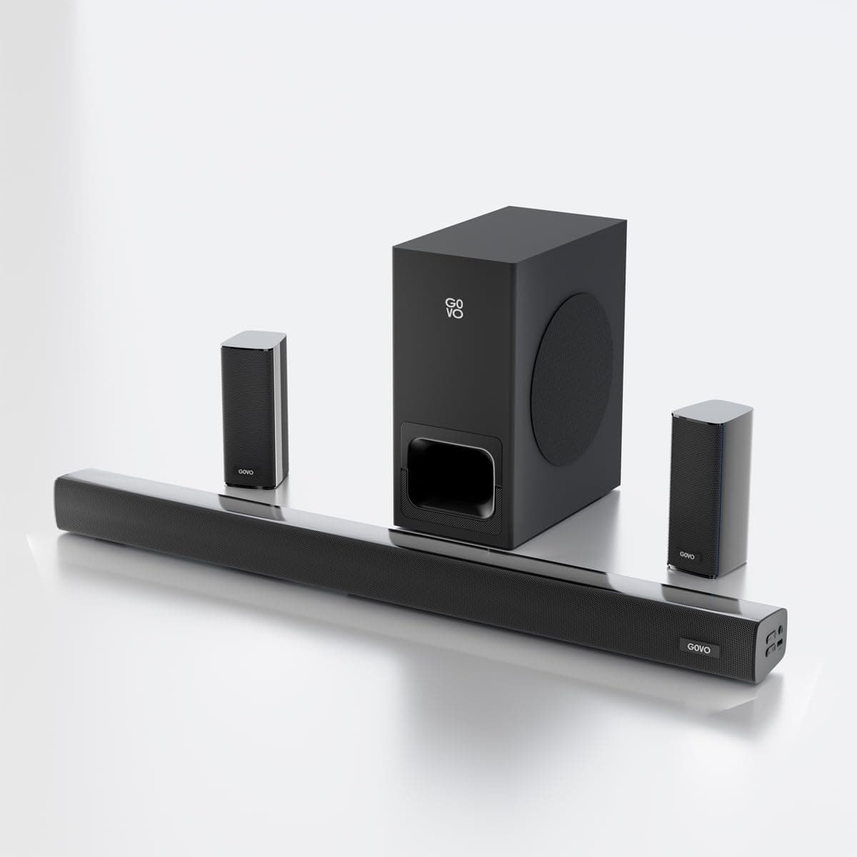 Govo Gosurround 945 Pro Home Theatre Soundbar, 260W, 5.1 Channel, with Subwoofer and Satellite Speakers, Bluetooth 5.3, HDMI ARC, AUX, USB (Platinum B...