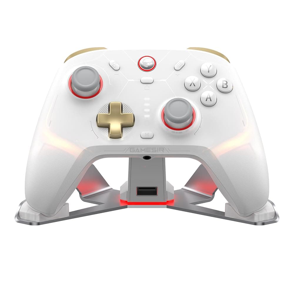 GameSir Cyclone 2 Wireless Controller for PC/Switch/Android/iOS, 1000Hz Polling Rate, TMR Joysticks, Hall/Micro 2-in-1 Triggers,PC Gaming Controller with Charging Dock(White)
