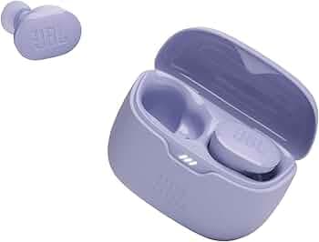 JBL Tune Buds Wireless ANC Earbuds (TWS) with Mic, Customized Extra Bass EQ, 48 Hrs Battery and Quick Charge, 4-Mics, IP54, Ambient Aware & Talk-Thru, Headphones App, Bluetooth 5.3 (Purple)