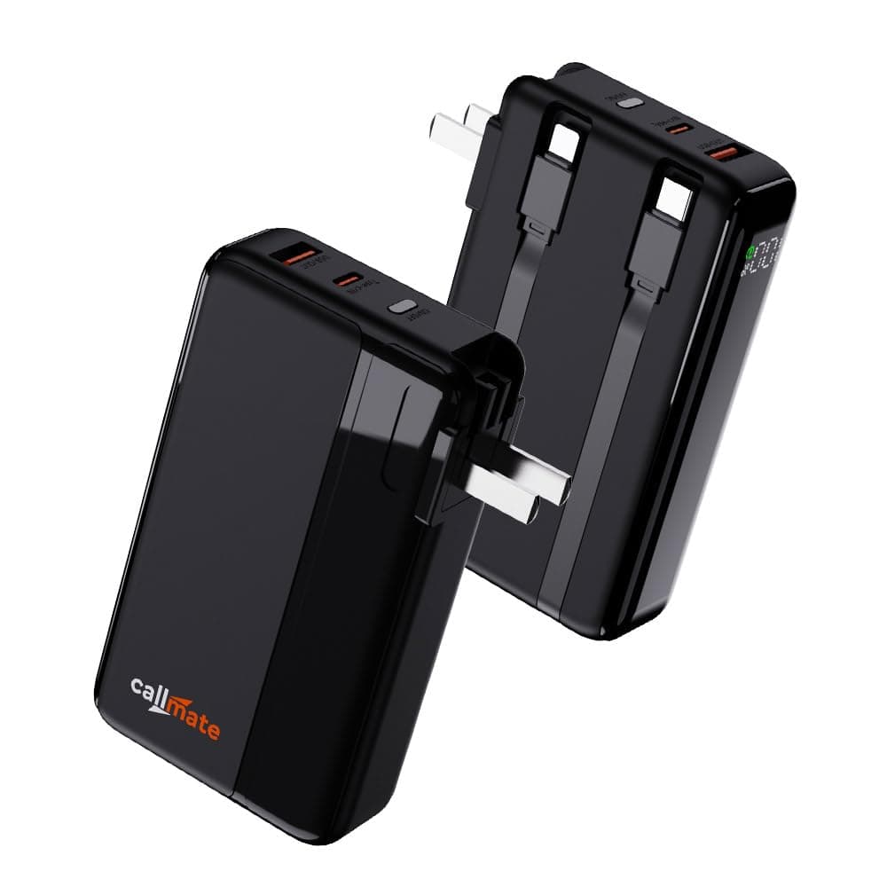 CALLMATE Unicharge 23W PD Fast Charging 10000mAh Power Bank with Inbuilt Charger, Dual Output Port (USB-A & USB-C PD), & Inbuilt Cable (Light-ning & T...