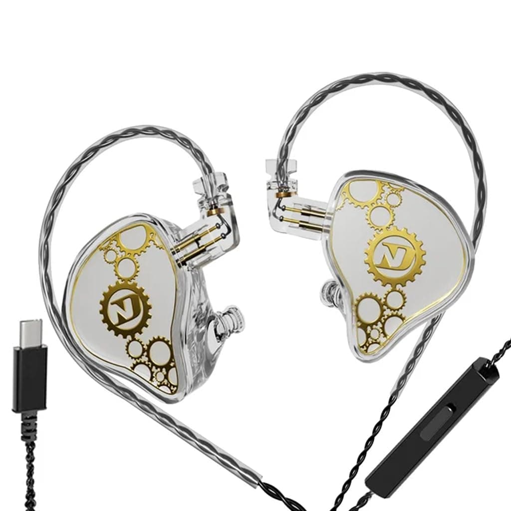 ND Venus in-Ear Monitor Earphone with Mic, Dynamic Drive HiFi N52 Rubidium Magnet Diaphragm Wired IEM, 0.75mm 2Pin Connector, Detachable OFC Cable, US...