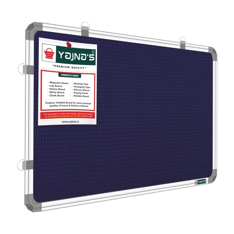 YAJNAS® 2x4 Feet Premium Material Blue Designed Notice Board/Soft Board/Bulletin Board/Pin-up Display Board for Study Roo...