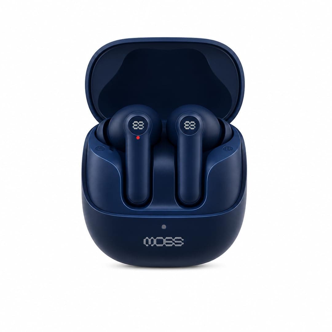 MOSS Echo Whisper 60H Battery, 35dB ANC TWS Earbuds, ENC Clear Calls, Bluetooth 5.4, 10mm Drivers, Dual Device Pairing, 4060ms Low Latency, Dual EQ M...