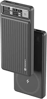Portronics Luxcell Wireless 10k 10000mAh 15W Magnetic Wireless Fast Charging Power Bank with 22.5 Wired Output Compatible with iPhone 12 & Above Other...
