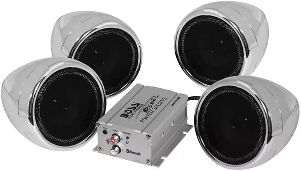 BOSS MC470B Chrome 1000 Watt 4.0 Channel Wireless Bluetooth Speaker