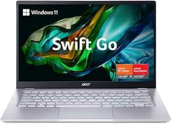 Acer Swift Go AMD Ryzen 7 7730U Octa-core Processor Premium Laptop (Windows 11 Home/16 GB RAM/512 GB SSD/45.6WHr) SFG14-41 with 35.56cm (14") IPS FHD ...