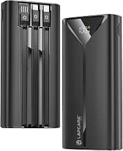 Lapcare BUDDI 20000mAh Power Bank with Built-in Type-C & Lightning Cables, 22.5W Fast Charging, Digital Display, Dual Typ...