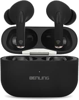 Benling SkyPods with Noise Cancellation Bluetooth V5.3 Bluetooth Headset (Black, True Wireless)