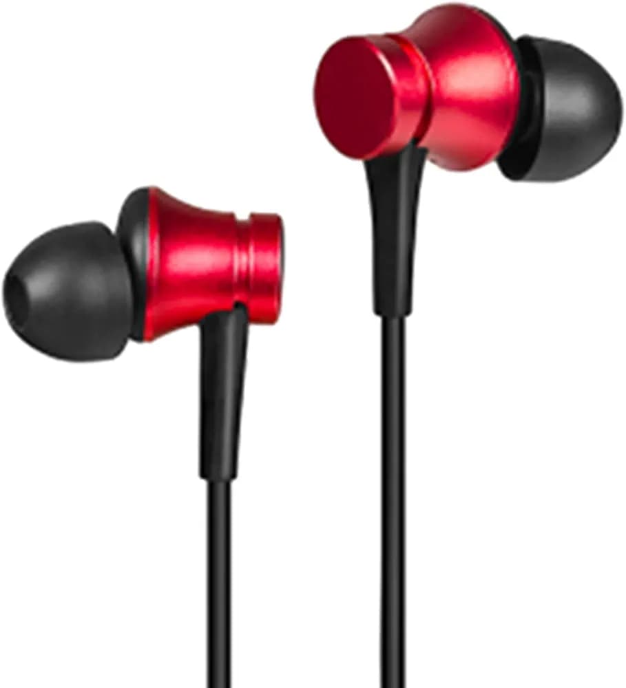 (Renewed) Xiaomi Wired in-Ear Earphones with Mic, Ultra Deep Bass & Metal Sound Chamber (Red)