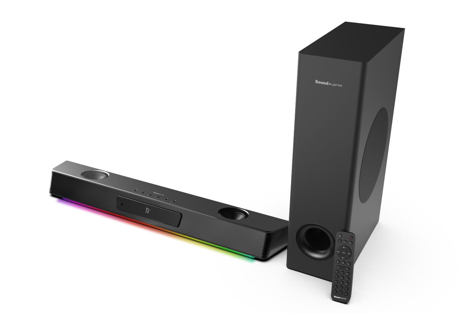 Creative Sound Blaster Katana V2X 5.1 Multi-Channel Gaming Soundbar with Compact Subwoofer, 180W Peak Power, ft Tri-Amplified 5-Driver Design, Super X-Fi Technology, and RGB Lighting