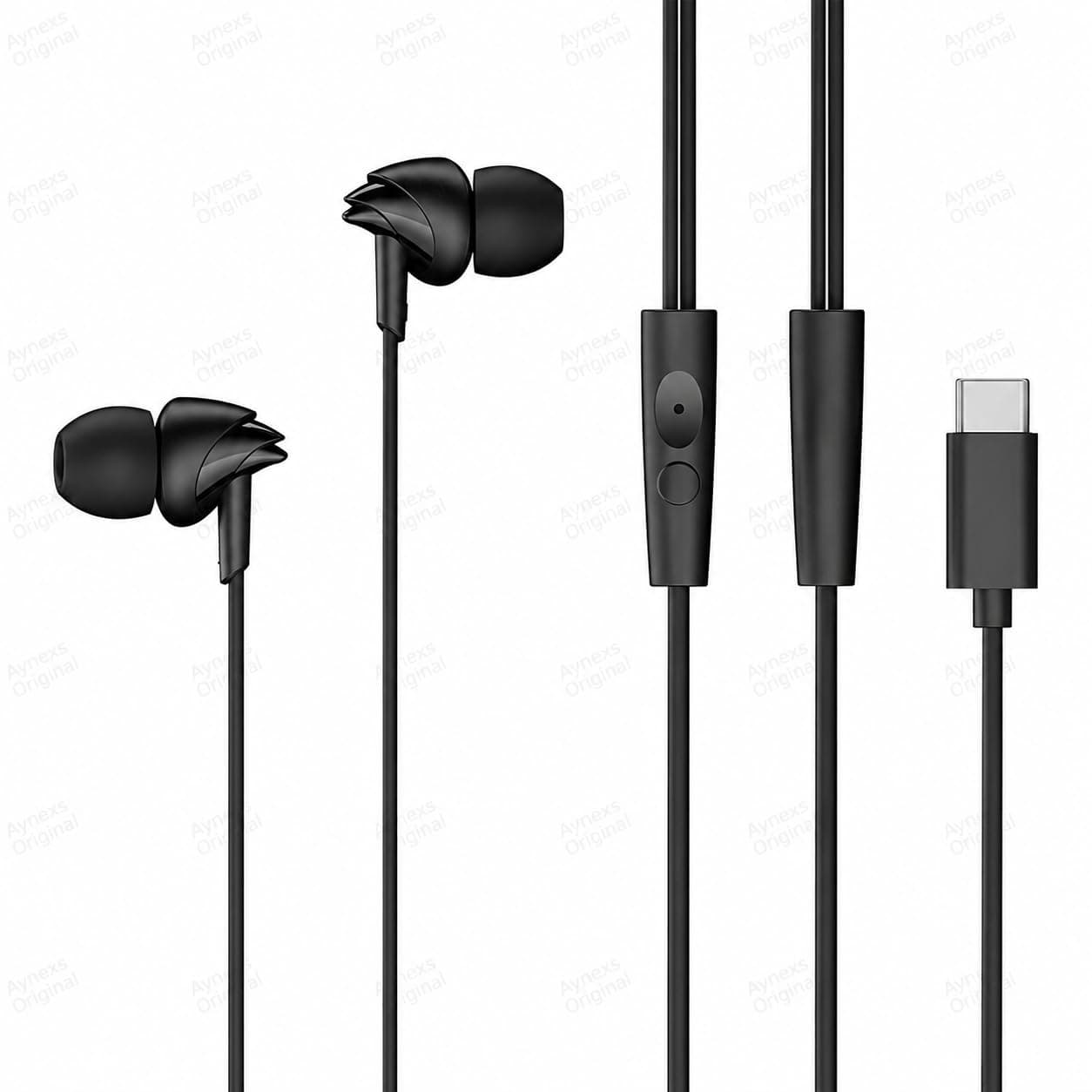 Original Wired Earphone for Boat 100 C USB Type-C Earphones with High Fidelity Audio USB Type-C Earphone-(Black)