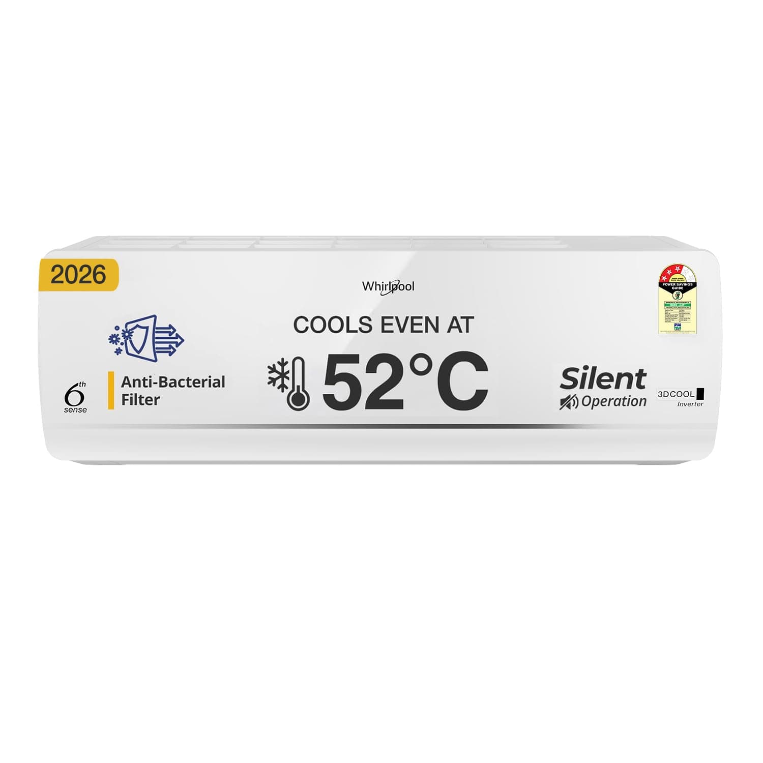 Whirlpool 2 Ton 3 Star, 3D cool Inverter Split AC (3D Cool 20T 3S INV EXP S6M3PP0, Copper, Convertible 4-in-1 Cooling Mode, HD Filter White, 2026 Mode...