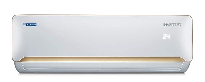 Blue Star 1.5 Ton 5 Star Inverter Split AC (Copper, IC518QBTU, White + Champagne Gold) Air Conditioners