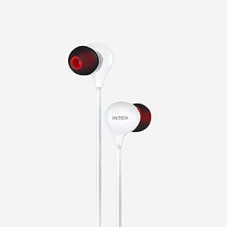 Intex Thunder 101 Wired in Ear Super Bass Earphones with Mic & 3.5mm Universal Jack (White)
