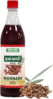 Nannari Sharbat 690 Ml Sarasaparilla Sarbath Sarasaparilla Sharbath Naruneendi Anantamool Sugandhi, 1 Count