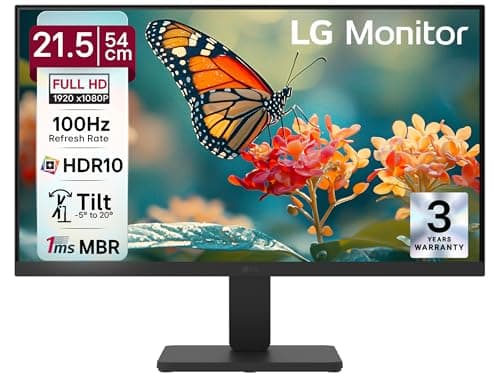 LG 22U401A 54.61 cm (22 Inch) Full HD (1920x1080) VA Monitor with 100Hz, 5ms (GtG),VGA, HDMI, 3-Side Virtually Borderless Design, sRGB 99% (Typ.), HDR...