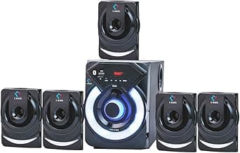 IKALL IK888 5.1 Channel Wireless, USB, Auxiliary, Bluetooth Speaker Systems - Black
