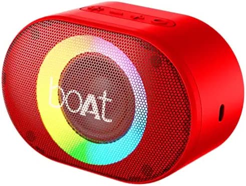 boAt Stone 250 Portable Wireless Speaker with 5W RMS Immersive Audio, RGB LEDs, Up to 8HRS Playtime, IPX7 Water Resistance, Multi-Compatibility Modes(Red)