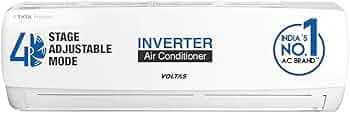 Voltas 1 Ton 3 Star Adjustable Inverter Split AC(Copper, 123V Vectra Elegant, 2023 Model, 4-in-1 Adjustable Mode, White)