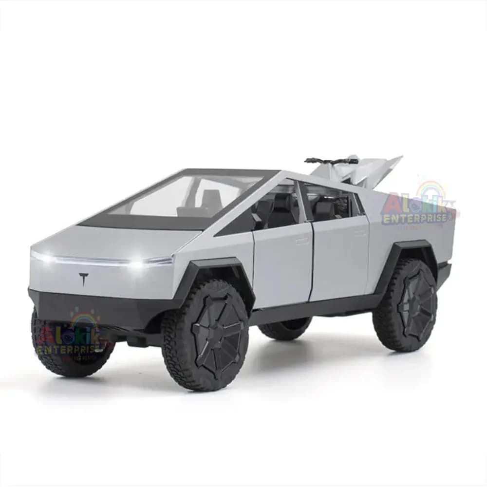 Adlon 1:24 Scale Tesla Cybertruck Model Collection Enthusiasts Toy Pull Back Pick-Up Truck with Sound and Light, Alloy Diecast Cyber-Truck Toys for Kids Gift【Colors as Per Stock】