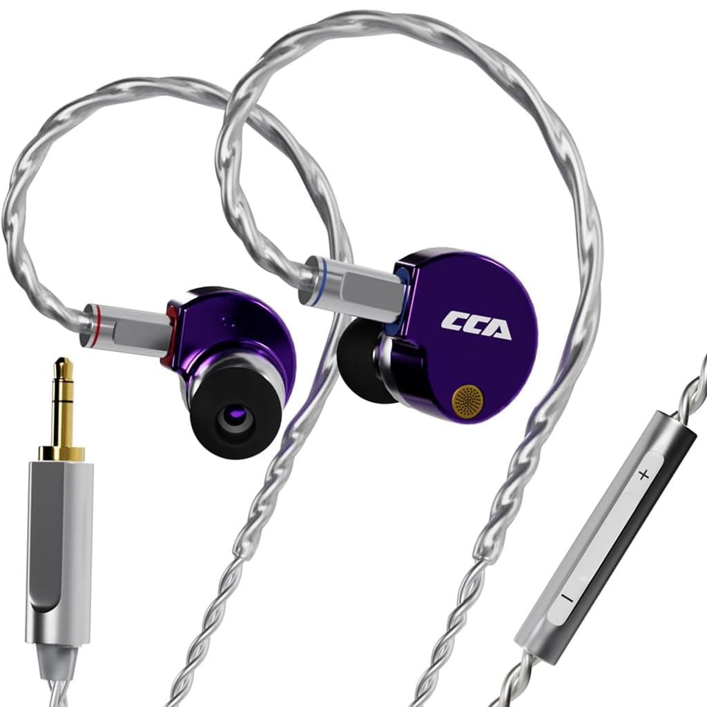 CCA Concept Kart Phoenix Dual Magnet Dynamic Driver IEMs, 10mm LCP Diaphragm, Harman-Tuned, Silver-Plated Detachable Cable, Wired in-Ear Monitors for ...