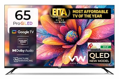 VW 165 cm (65 inches) Pro Series 4K Ultra HD Smart QLED Google TV VW65GQ1 (Black)