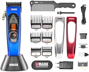 WMARK NG-9004 Ultra Premium Professional 10000 RPM magnetic Maglev motor Zero Gapped Hair Clipper high precision fade blade with DLC process 6 Guide C...