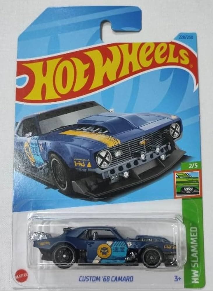 Hot Wheels Custom 68 Camaro HW Slammed Ages 3 and Up (Blue)