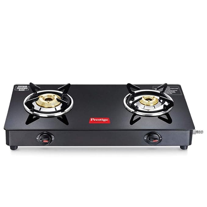Prestige Marvel Plus Auto Ignition 2 Burner Glass top GTM 02 AI Black Gas Stoves