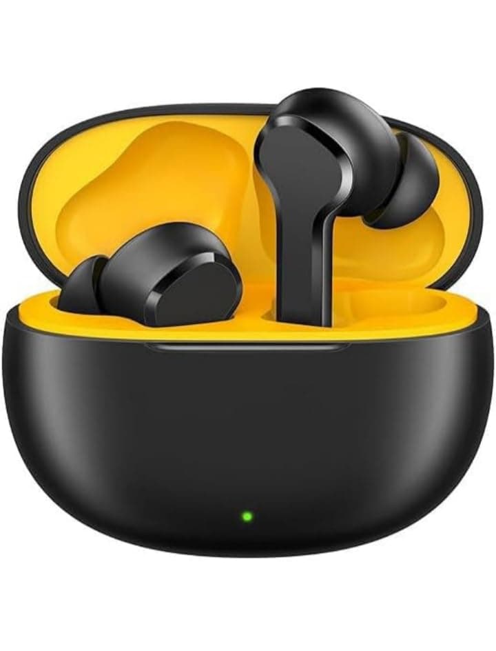 Buds T110 Bluetooth Truly Wireless in Ear Earbuds Compatible with Realme mic, AI ENC for Calls, Google Fast Pair, 38 Hours Total Playback with Fast Ch...
