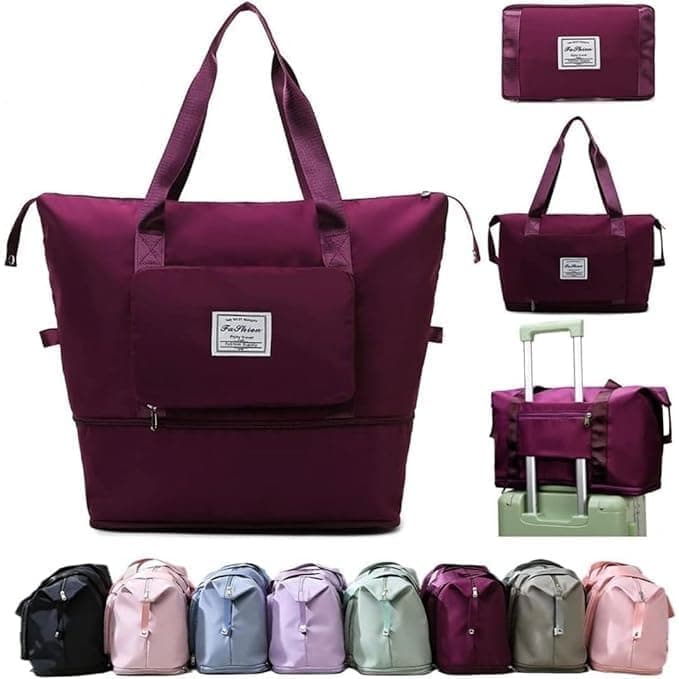 TEKCOOL Nylon 41 Liter Expandable Travel Bags for Women, Duffle Bags for Women Luggage, Foldable Vanity Traveling Bag, Waterproof Hand Bag for Ladies ...
