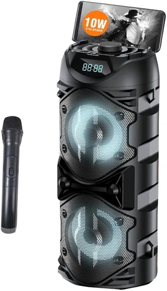 Maizic Smarthome Boom-Beat Party Speaker with Hi-Res Audio and Powerful Bass for Theater Like Experience, Multi-Input Options, in-Box Karaoke Mic & Remote Control and Premium Stylish Design