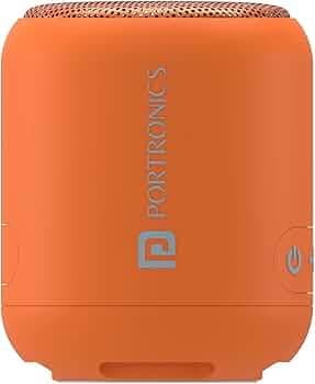 (Refurbished) Portronics SoundDrum 1 10W TWS Portable Bluetooth 5.0 Speaker with Powerful Bass, Inbuilt-FM & Type C Charging Cable Included(Orange)