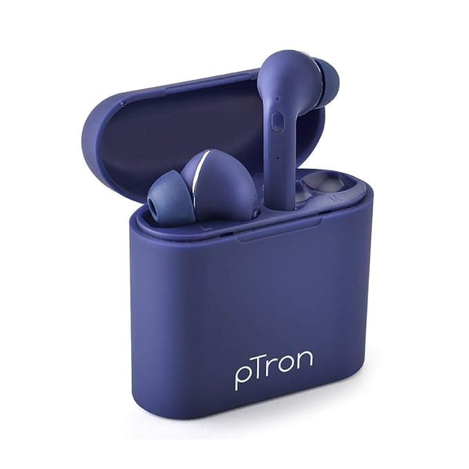 (Renewed) pTron Bassbuds Lite in-Ear True Wireless Bluetooth Headphones (TWS) with Mic - (Blue) In-Ear