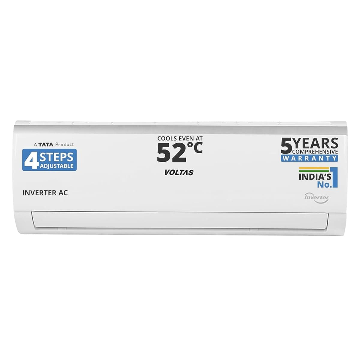 Voltas 1 ton 3 Star, Inverter Split AC (Copper, 4-in-1 Adjustable Mode, Anti-dust Filter, 2024 Model, 123V CAE, White)