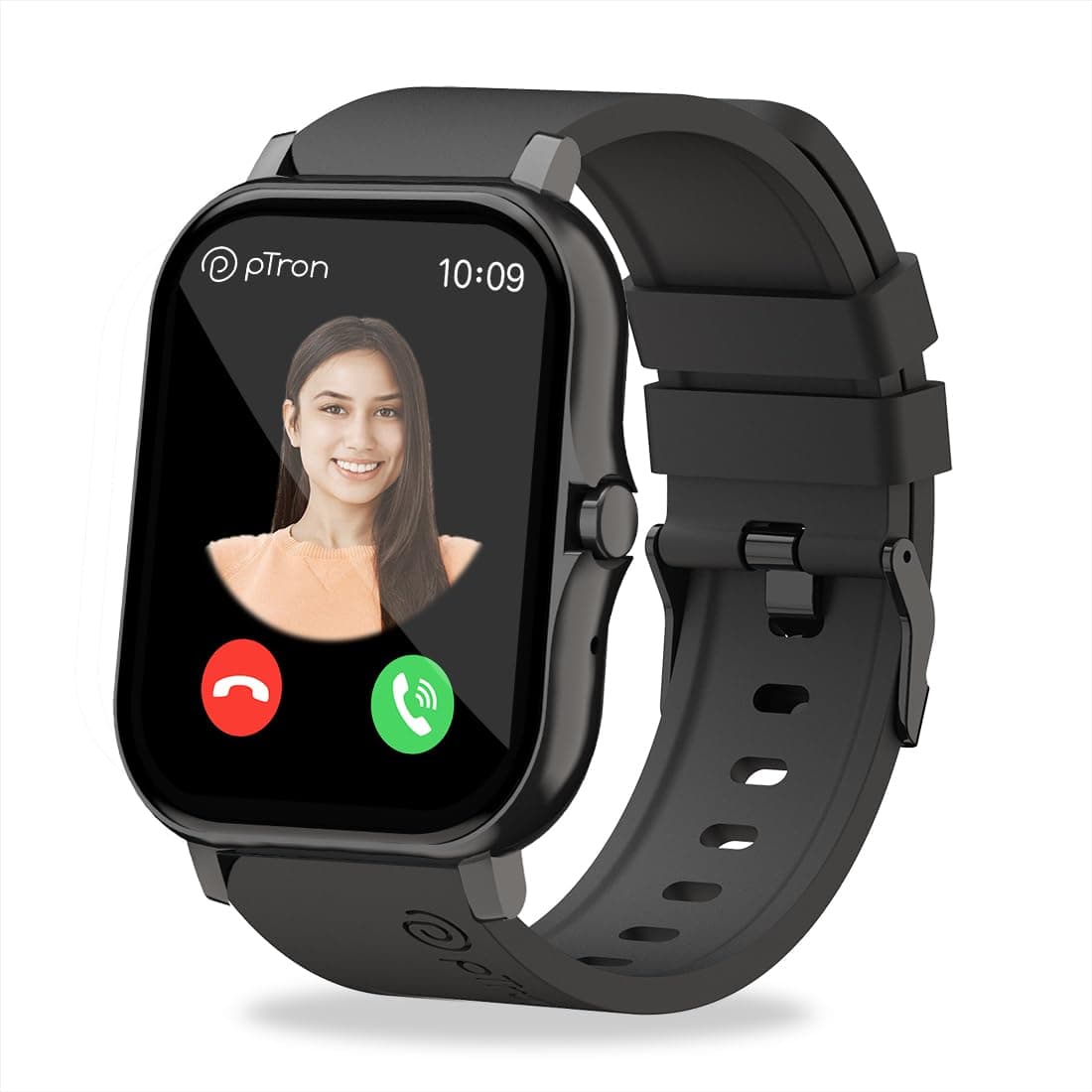 Newly Launched pTron Force X10 Bluetooth Calling Smartwatch with 1.7" Full Touch Display, Real Heart Rate Monitor, SpO2, Watch Faces, 5 Days Runtime, Health/Fitness Trackers & IP68 Waterproof (Black)