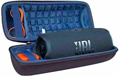 co2crea Hard Travel Case for JBL Charge 4 Portable Bluetooth Speaker (Ouside Black and Inside Blue)
