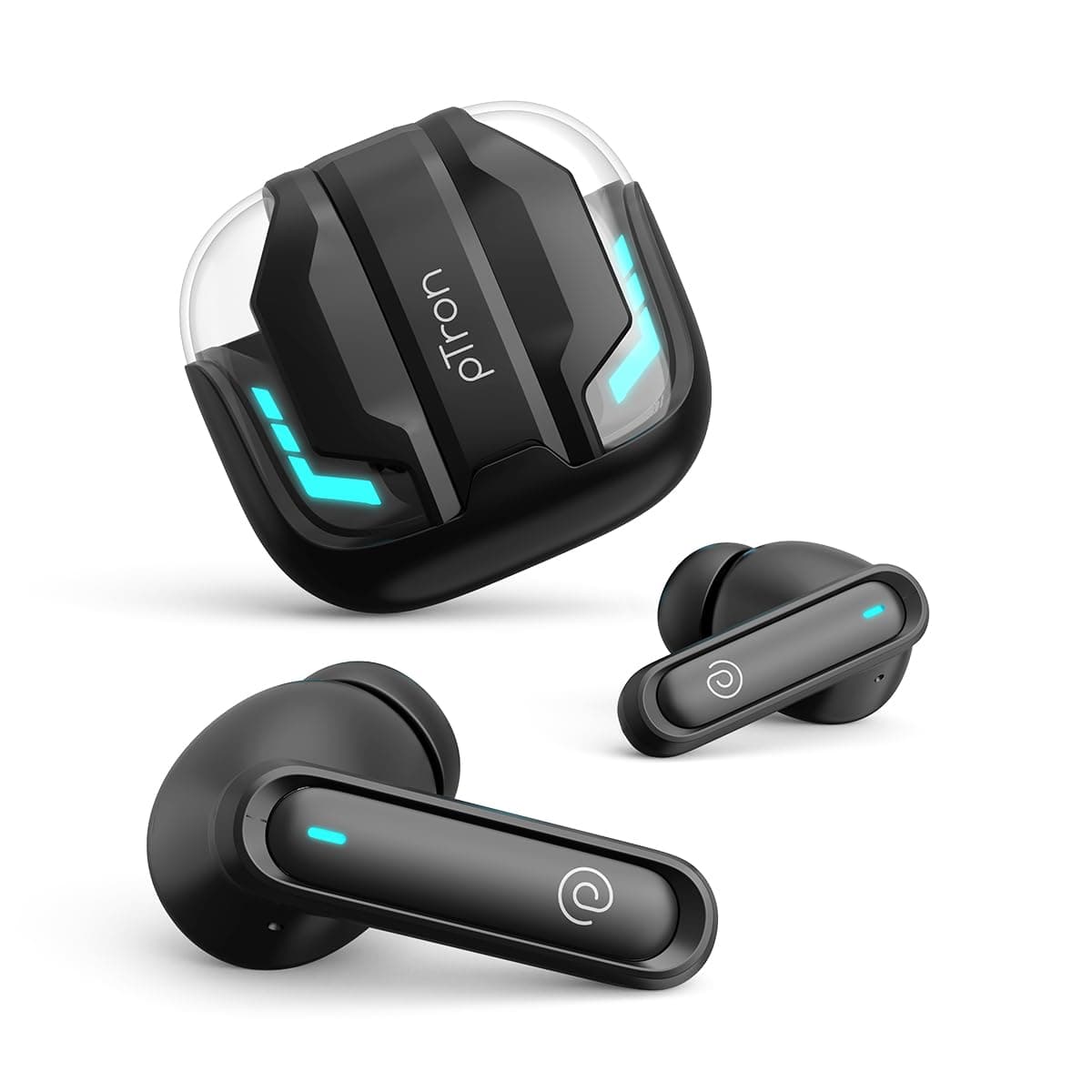 pTron Bassbuds Turbo in-Ear TWS Earbuds w/ 40ms Low-Latency, 50Hrs Playtime, Custom EQ, App Support, Dual Mic, TruTalk AI-ENC Calls, Immersive Sound, ...