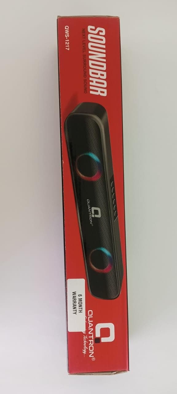 Quantron Wireless Soundbar QWS-1217, Portable Bluetooth Speaker, 16 Watts, Upto 10h Backup, 52 mm Drivers, Call Function, Bluetooth v5.1 | USB | mSD| AUX, TWS, RGB LED
