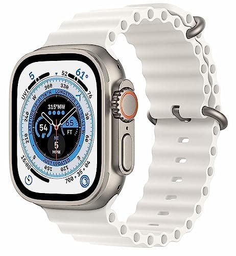 Pureus T 800 Ultra Smart Watch (White Ocean Strap) with Bluetooth Calling Wireless Magnetic Charger, 1.99 inch (50 mm) big Infinite Display, Stress Monitor, Heart & SpO2 Monitoring Sleep Monitor, Sports Tracking, Health Tracking, Camera & Music Control, Functional Crown Button, Inbuilt Game,100+ cloud Watch Faces | Free One Orange Ocean Strap Extra