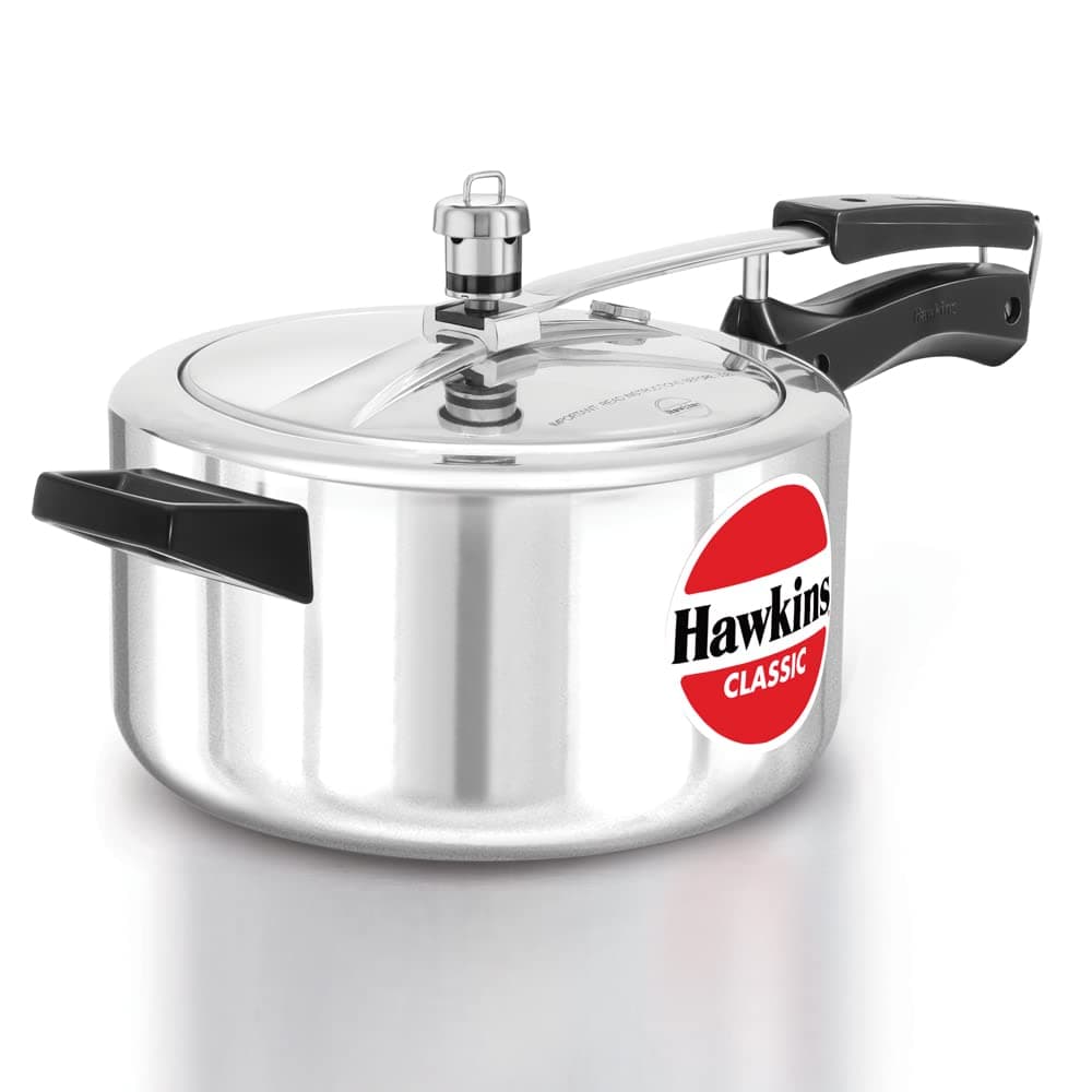 Hawkins Classic Aluminium Pressure Cooker, 4 Litre, Silver (CL40)