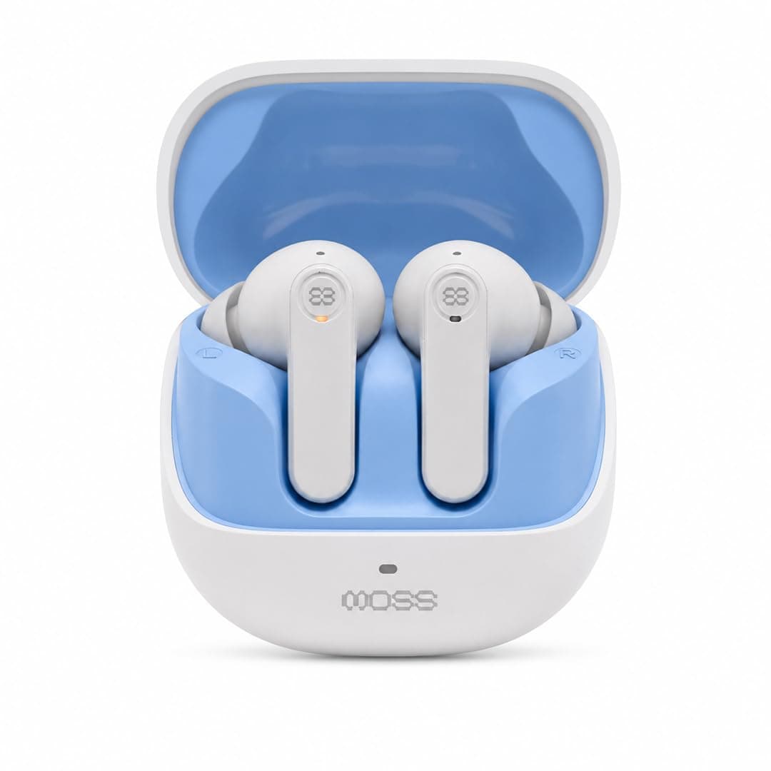 MOSS Echo Whisper 60H Battery, 35dB ANC TWS Earbuds, ENC Clear Calls, Bluetooth 5.4, 10mm Drivers, Dual Device Pairing, 4060ms Low Latency, Dual EQ M...