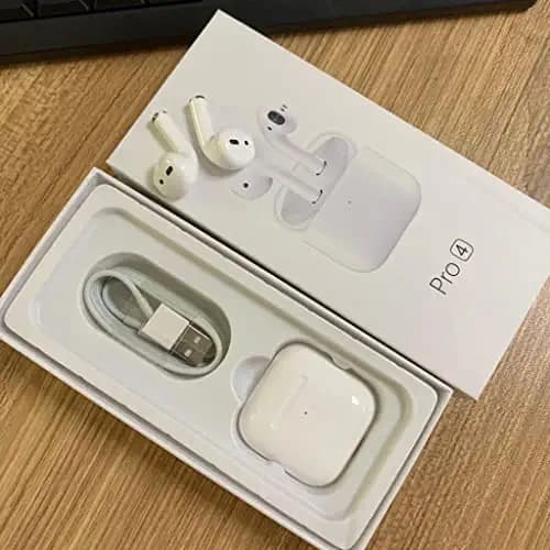 Pro 4 Wireless Ear pods/Earbuds/Earphones with Mic Bluetooth Headset