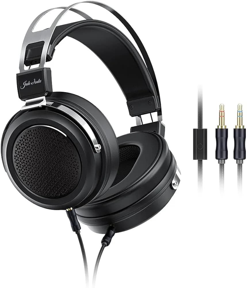 FiiO/JadeAudio JT1 Professional Studio Headphones for Recording Gaming Headset with Microphone, 50mm Diaphragms, Hi-Res Music Studio Headset