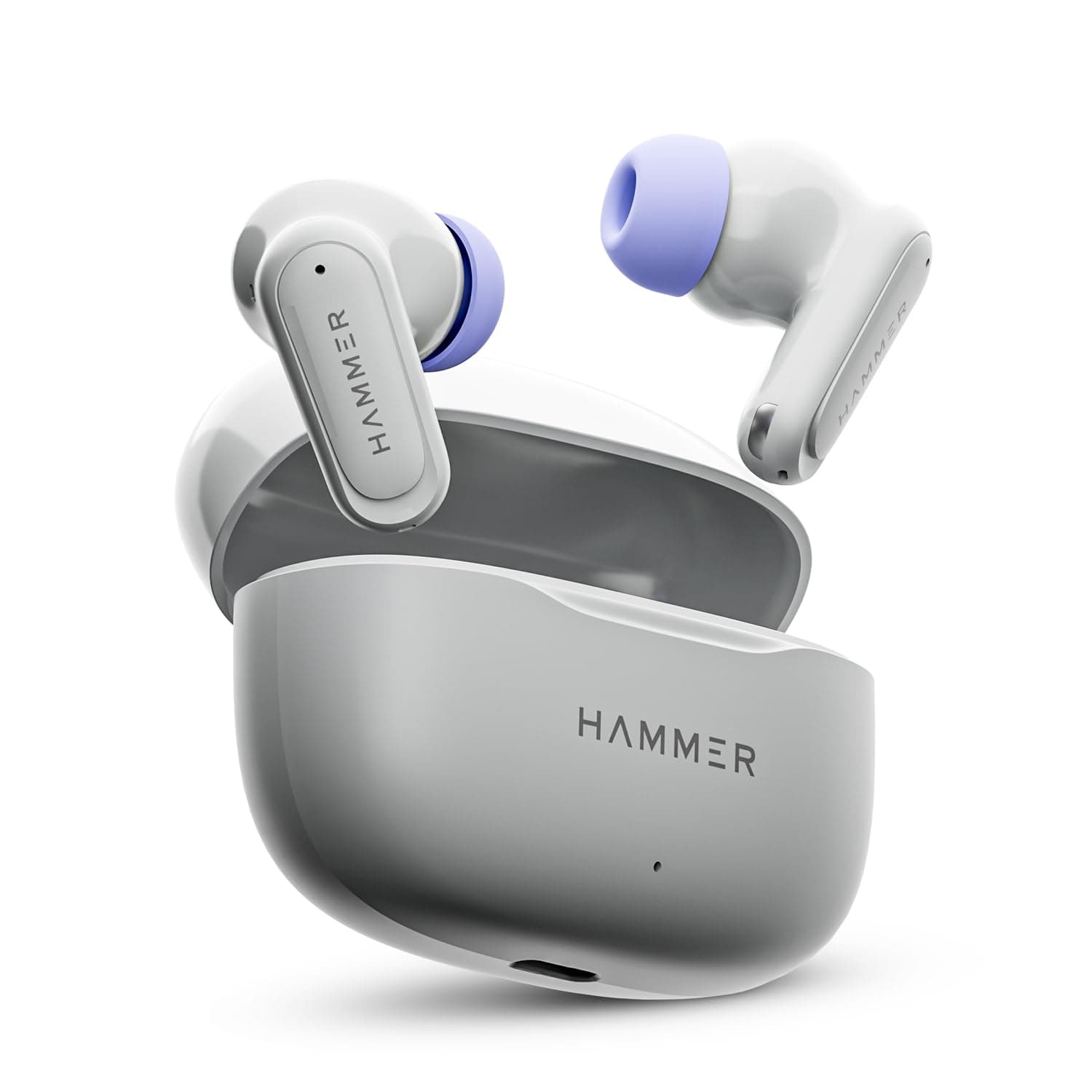 HAMMER Airflow Neo Earbuds with 80H Playtime, 13mm Titanium Driver, 40ms Gaming Mode, Fast Charging Buds, Type-C Charging, Voice Assistant, Lightweigh...