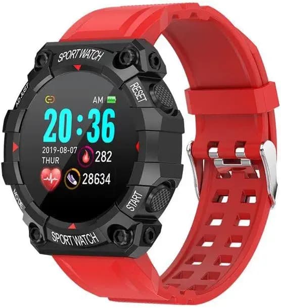 NEFI Smart Fitness Band Bracelet Touch Control Sports Pedometer Activity Tracker FD68 1.3 Inch Screen Watch (Red Color)