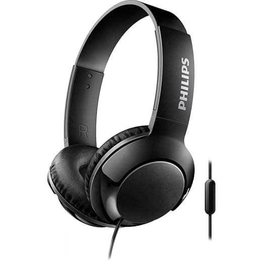 Philips Bass+ SHL3075 Closed-Back Headphones with Mic (Black) Over-Ear