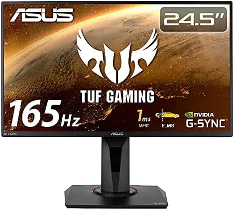 (Renewed) ASUS TUF Gaming 24.5" 1080P Monitor (VG259QR) - Full HD, 165Hz, 1ms, Extreme Low Motion Blur, Speaker, G-SYNC Compatible, Shadow Boost, VESA Mountable, DisplayPort, HDMI, Height Tilt Swivel Adjustable