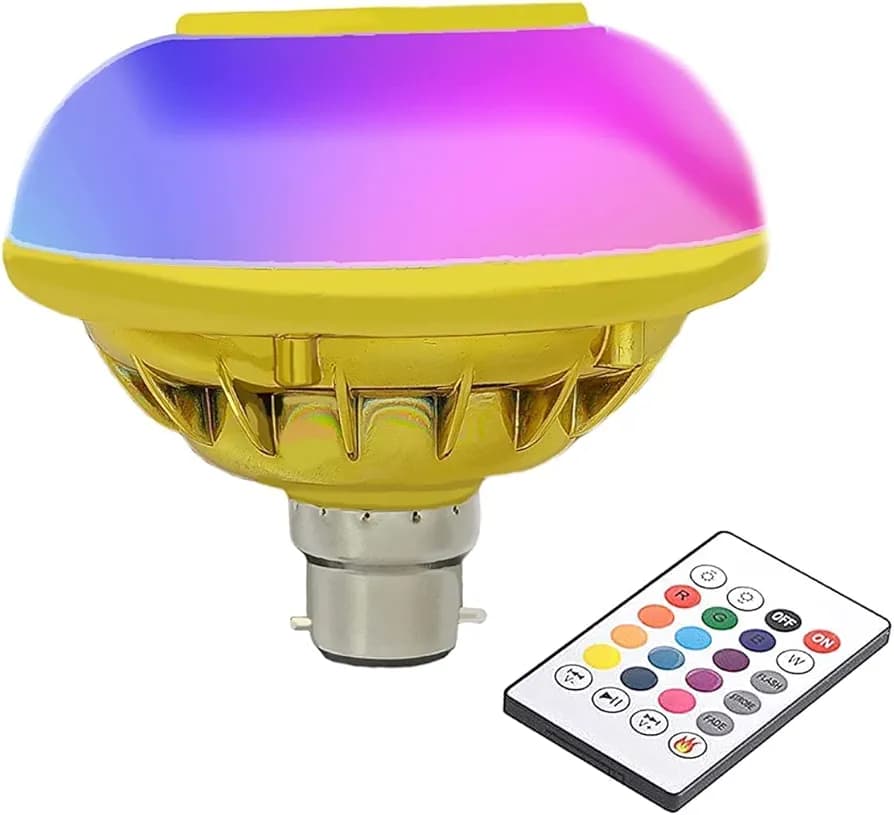 RSCT Bluetooth Speaker Music Bulb Light With Remote 3 in 1 12W Led Bulb with Bulb B22 + RGB Light Ball Bulb Colorful with Remote Control for Home, Bedroom, Living Rooms, Party and Decoration(1)
