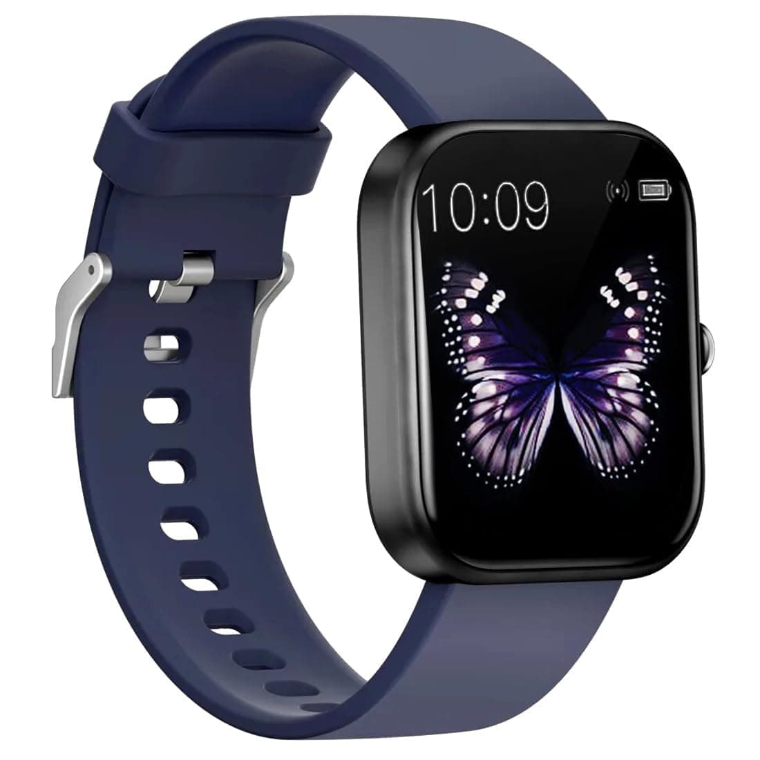 Bouncefit D20 Y68 Fitness Band Smartwatch – Single Touch Interface, Water Resistant, Workout Modes, Quick Charge Sports Smartwatch for Boys and Girls – Jet Black (Blue)
